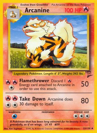 Base Set 2 033/130 Arcanine - Uncommon