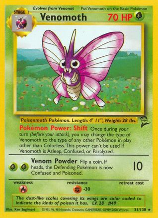 Base Set 2 031/130 Venomoth - Rare