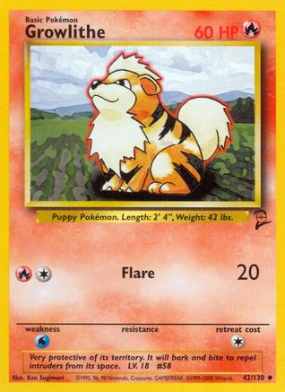 Base Set 2 042/130 Growlithe - Uncommon