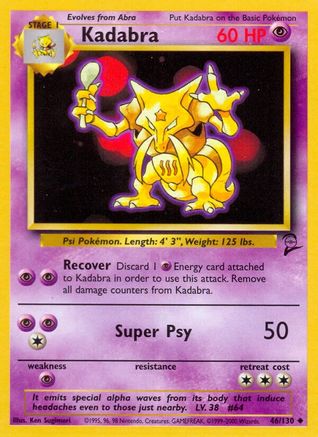 Base Set 2 046/130 Kadabra - Uncommon