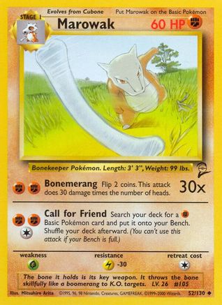 Base Set 2 052/130 Marowak - Uncommon