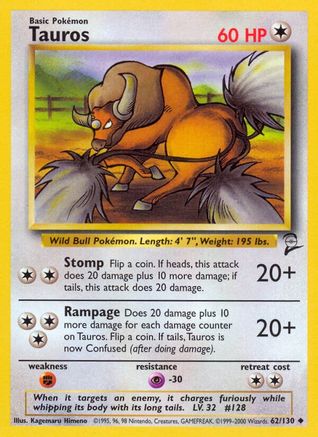Base Set 2 062/130 Tauros - Uncommon