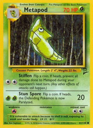 Base Set 2 081/130 Metapod - Common