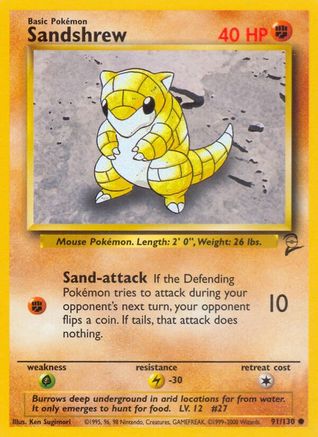 Base Set 2 091/130 Sandshrew - Common
