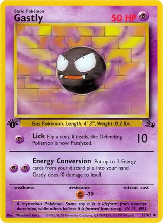 Fossil 033/62 Gastly - Unlimited - Uncommon