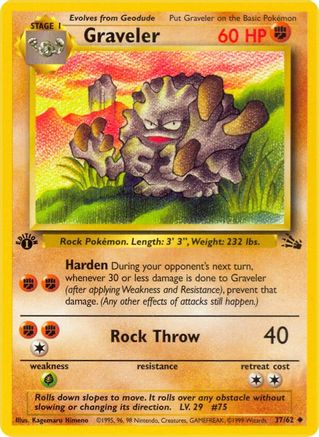 Fossil 037/62 Graveler - Unlimited - Uncommon