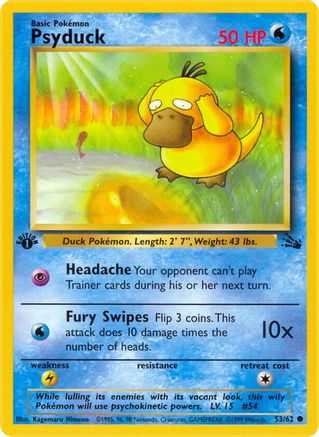 Fossil 053/62 Psyduck - 1st Edition - Common
