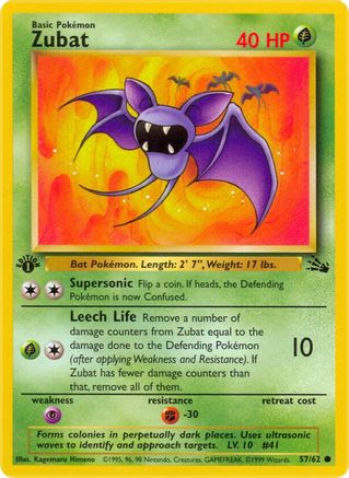 Fossil 057/62 Zubat - Unlimited - Common