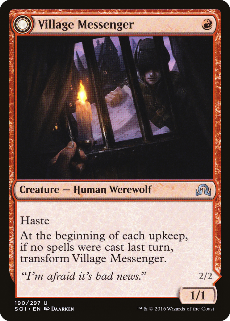 Shadows over Innistrad - (SOI-190) - Village Messenger: (Double Faced Transform)