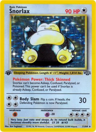 Jungle 011/64 Snorlax (11) - 1st Edition Holofoil - Holo Rare