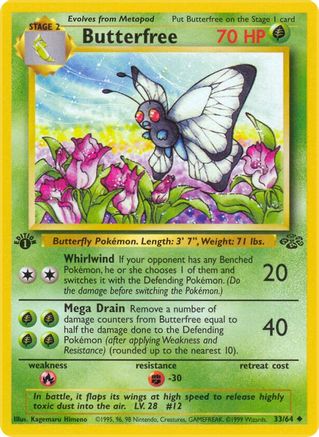 Jungle 033/64 Butterfree - Unlimited - Uncommon