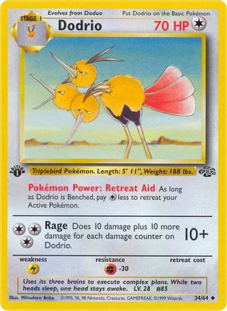 Jungle 034/64 Dodrio - 1st Edition - Uncommon