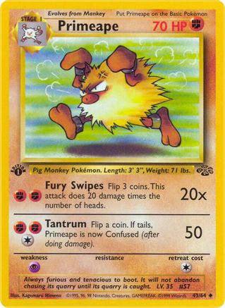 Jungle 043/64 Primeape - 1st Edition - Uncommon