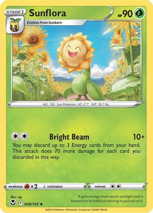SWSH12 Silver Tempest 006/195 Sunflora - Reverse Holofoil - Uncommon