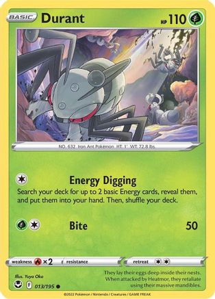 SWSH12 Silver Tempest 013/195 Durant - Reverse Holofoil - Common