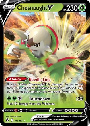 SWSH12 Silver Tempest 015/195 Chesnaught V - Holofoil - Ultra Rare