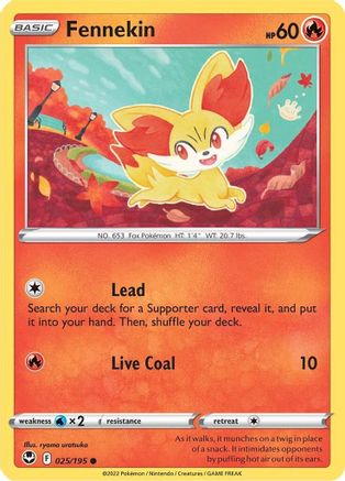 SWSH12 Silver Tempest 025/195 Fennekin - Common
