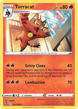 SWSH12 Silver Tempest 031/195 Torracat - Reverse Holofoil - Uncommon