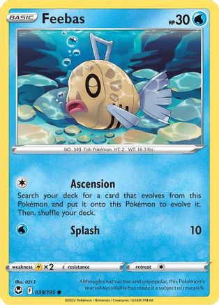 SWSH12 Silver Tempest 039/195 Feebas - Reverse Holofoil - Common