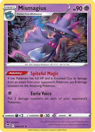 SWSH12 Silver Tempest 064/195 Mismagius - Reverse Holofoil - Rare