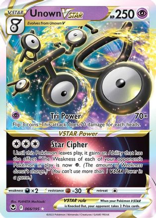SWSH12 Silver Tempest 066/195 Unown VSTAR - Holofoil - Ultra Rare