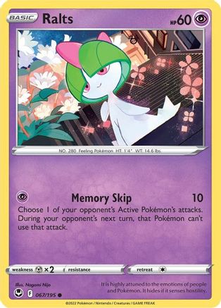 SWSH12 Silver Tempest 067/195 Ralts - Reverse Holofoil - Common