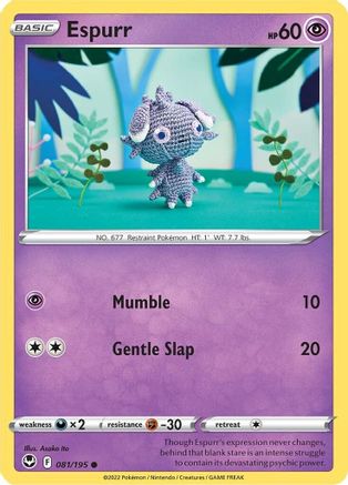 SWSH12 Silver Tempest 081/195 Espurr - Reverse Holofoil - Common