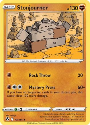 SWSH12 Silver Tempest 101/195 Stonjourner - Reverse Holofoil - Uncommon