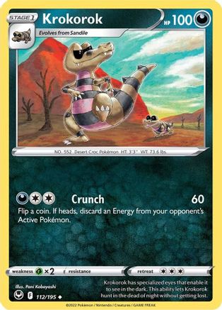 SWSH12 Silver Tempest 112/195 Krokorok - Reverse Holofoil - Uncommon