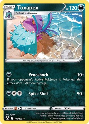 SWSH12 Silver Tempest 115/195 Toxapex - Reverse Holofoil - Uncommon