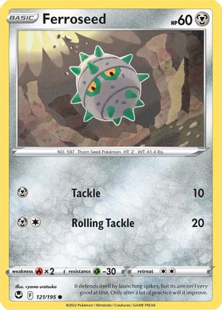 SWSH12 Silver Tempest 121/195 Ferroseed - Reverse Holofoil - Common