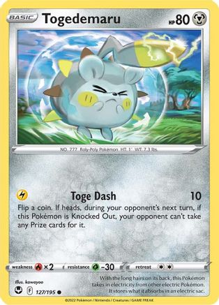 SWSH12 Silver Tempest 127/195 Togedemaru - Reverse Holofoil - Common
