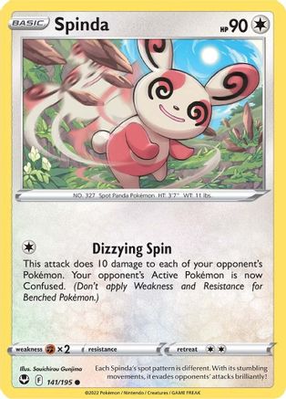 SWSH12 Silver Tempest 141/195 Spinda - Reverse Holofoil - Common