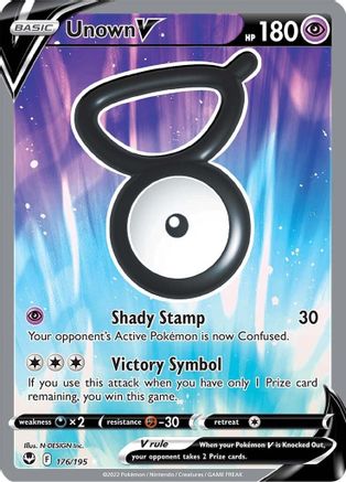 SWSH12 Silver Tempest 176/195 Unown V (Full Art) - Holofoil - Ultra Rare