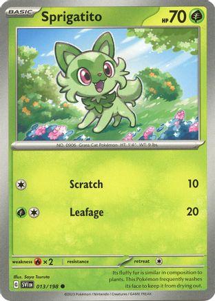 SV01 Scarlet & Violet Base Set 013/198 Sprigatito - Reverse Holofoil - Common