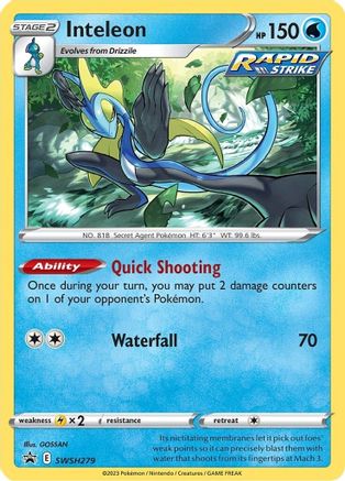 SWSH Sword & Shield Promo Cards SWSH279 Inteleon - Holofoil - Promo