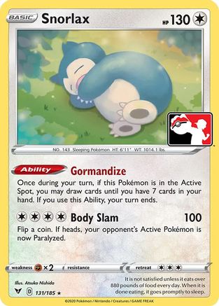 Prize Pack Series Cards /185 Snorlax - 131/185 - Rare