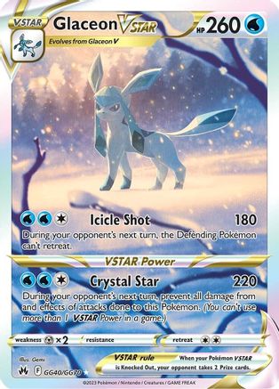 Crown Zenith Galarian Gallery GG40/GG70 Glaceon VSTAR - Holofoil - Ultra Rare