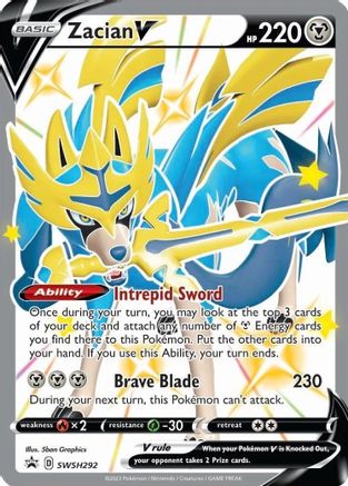 SWSH Sword & Shield Promo Cards SWSH292 Zacian V (Shiny) - Holofoil - Promo
