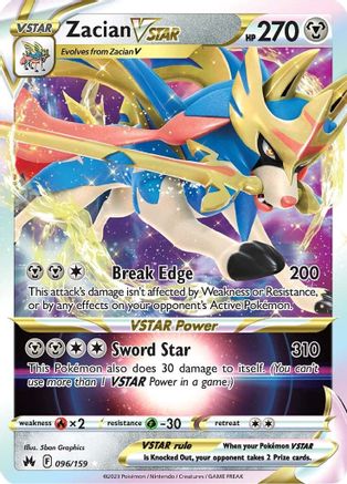 Crown Zenith 096/159 Zacian VSTAR - Holofoil - Ultra Rare
