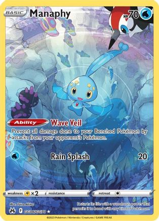 Crown Zenith Galarian Gallery GG06/GG70 Manaphy - Holofoil - Ultra Rare