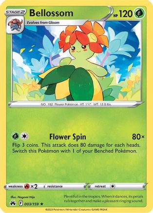 Crown Zenith 003/159 Bellossom - Reverse Holofoil - Rare