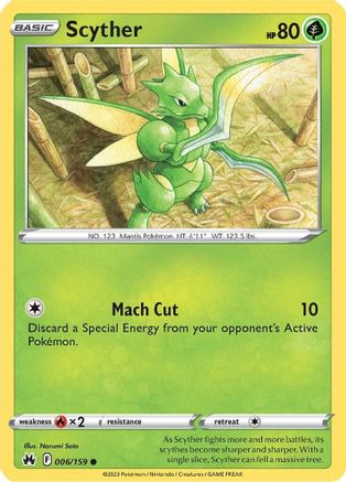 Crown Zenith 006/159 Scyther - Reverse Holofoil - Common