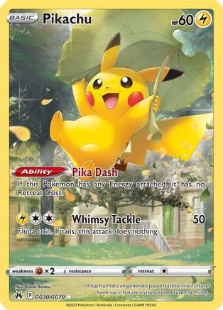 Crown Zenith Galarian Gallery GG30/GG70 Pikachu - Holofoil - Ultra Rare
