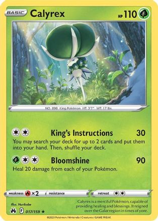 Crown Zenith 017/159 Calyrex - Reverse Holofoil - Holo Rare