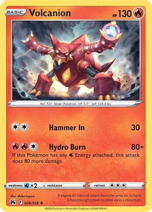 Crown Zenith 026/159 Volcanion - Holofoil - Holo Rare