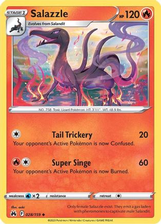 Crown Zenith 028/159 Salazzle - Reverse Holofoil - Uncommon
