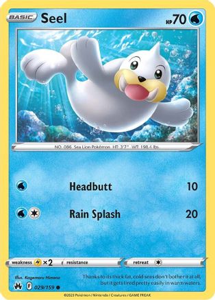 Crown Zenith 029/159 Seel - Reverse Holofoil - Common