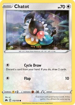 Crown Zenith 112/159 Chatot - Reverse Holofoil - Common