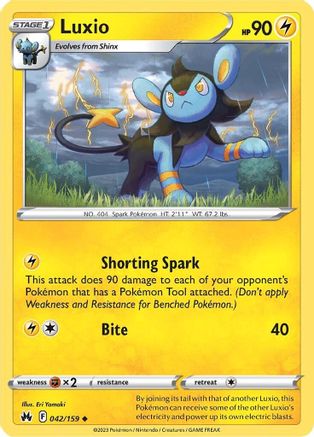 Crown Zenith 042/159 Luxio (42) - Reverse Holofoil - Uncommon